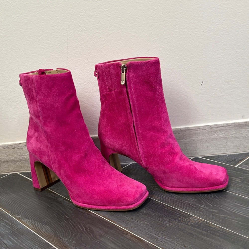 Sam Edelman Vibrant Pink Ankle Booties-NWOT
